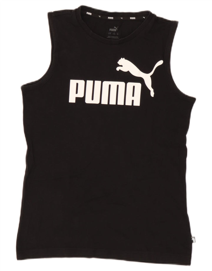 Жилет с рисунком Puma для мальчиков 13-14 лет, черный хлопок
