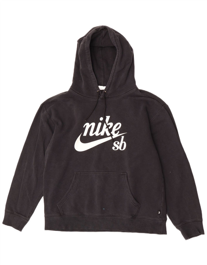 Мужской джемпер с капюшоном с графическим рисунком Nike, большой черный полиэстер