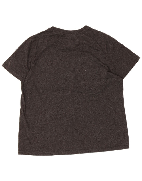 SUPERDRY Женская футболка с рисунком Top UK 16, большой серый хлопок с крапинками