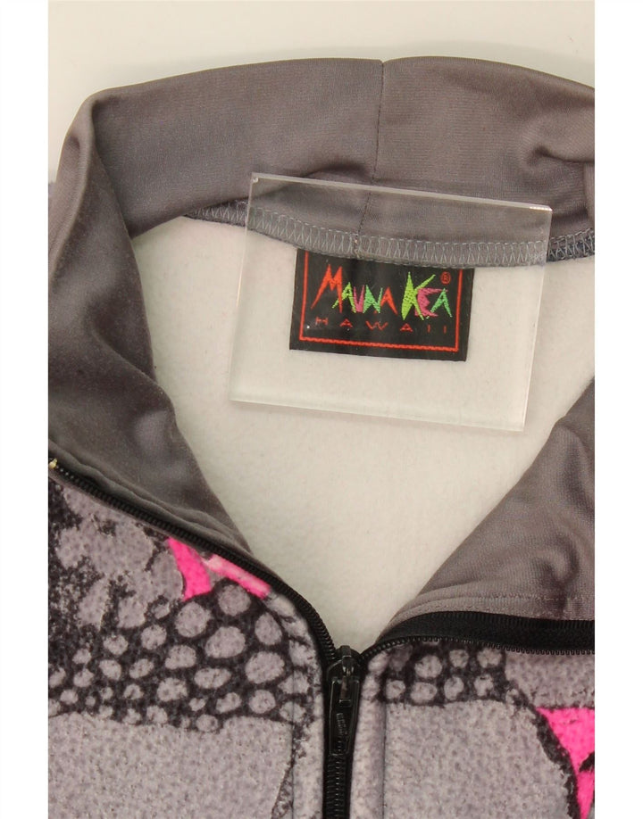 MAUNA KEA Mens Abstract Pattern Zip Neck Pullover Tracksuit Top XL Grey Vintage Mauna Kea and Second-Hand Mauna Kea from Messina Hembry 