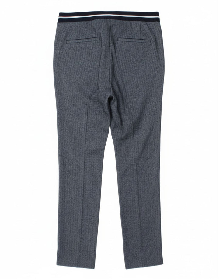 Zara Женские узкие брюки-чиносы, маленькие W26 L27, синие, с узором «в елочку», полиэстер