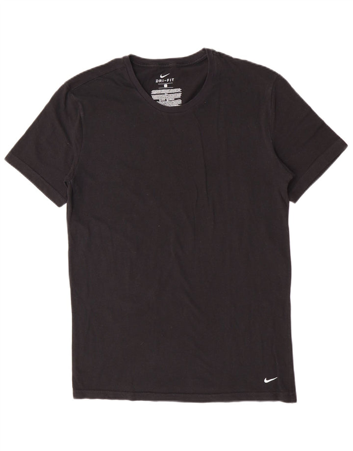 Мужская футболка Nike Dri Fit из хлопка среднего размера, черная