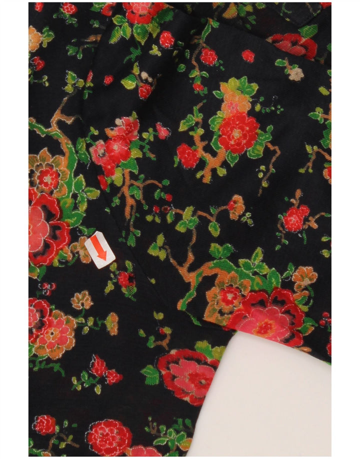 Рубашка женская AMBASSADOR UK 10, маленькая, темно-синяя с цветочным принтом