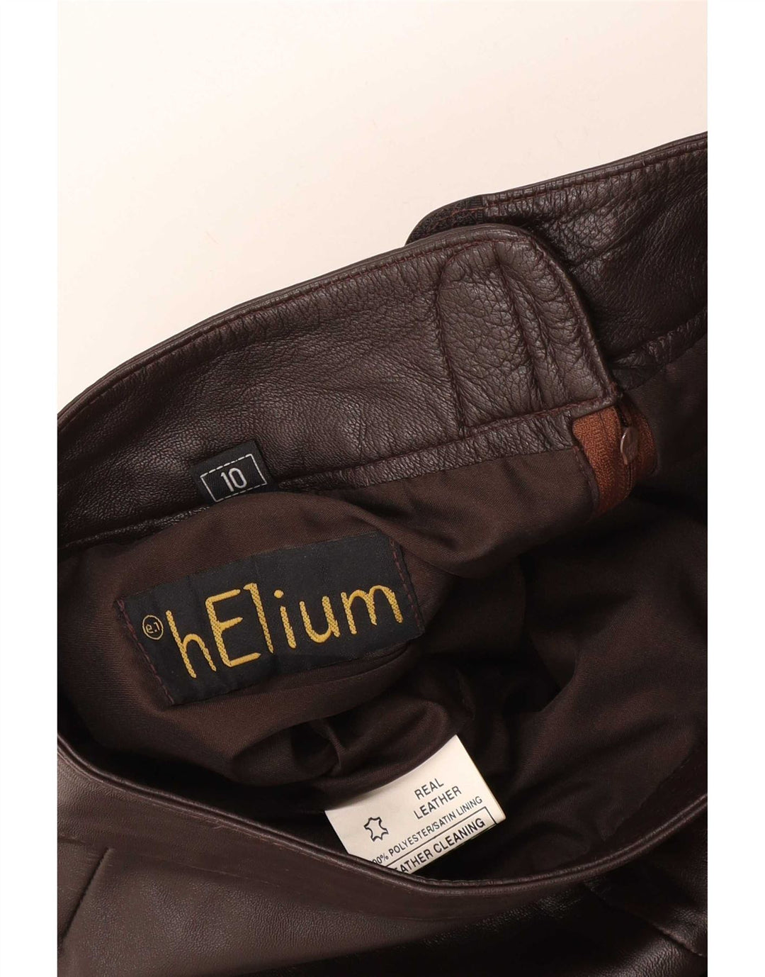 Женская кожаная юбка макси Helium UK 10, маленькая W28, коричневая