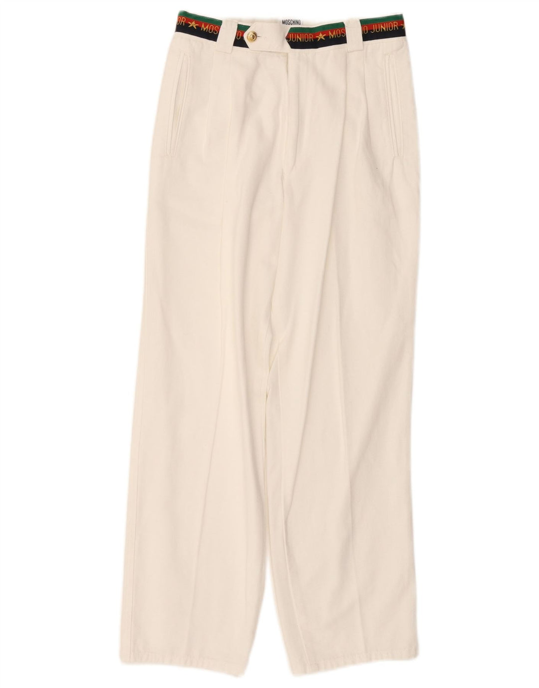 MOSCHINO Костюмные брюки с рисунком для мальчиков 9–10 лет W24 L25, белый хлопок