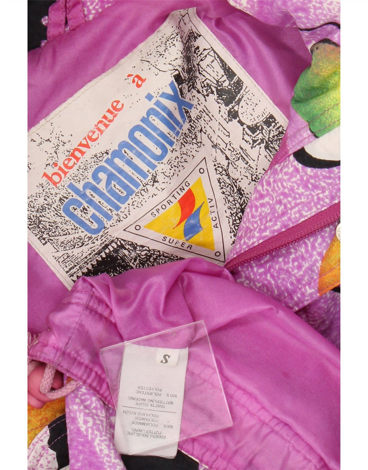 Женский анорак оверсайз с абстрактным узором Шамони, UK 10, маленький фиолетовый