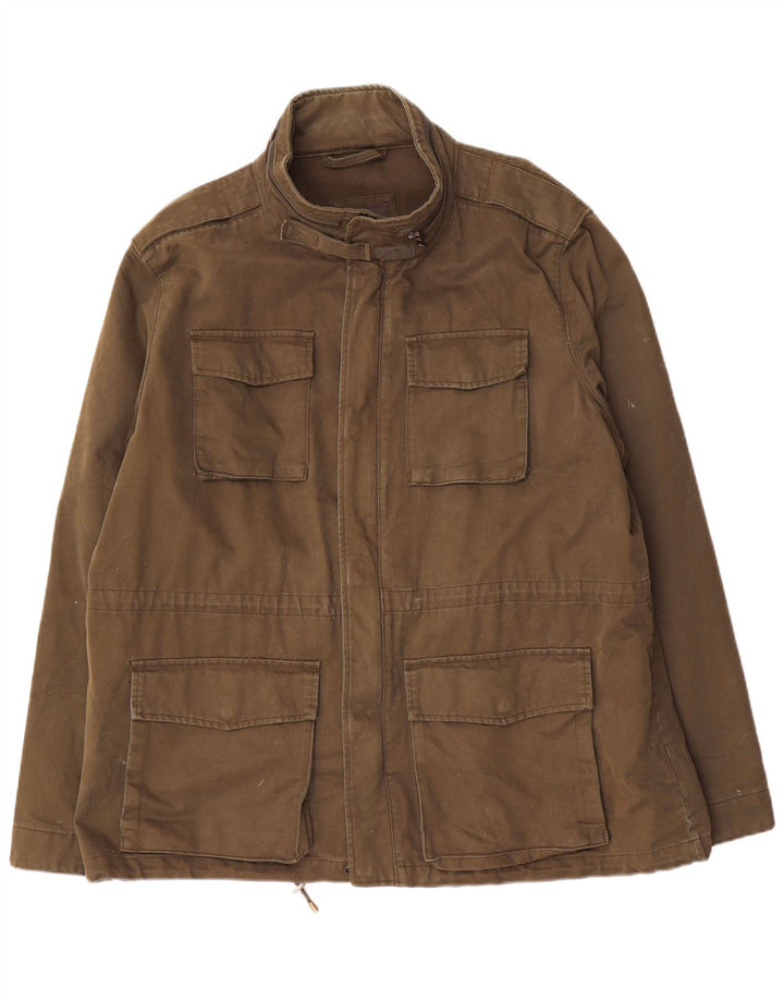 Мужская куртка Marks & Spencer UK 46 3XL, цвет хаки, хлопок