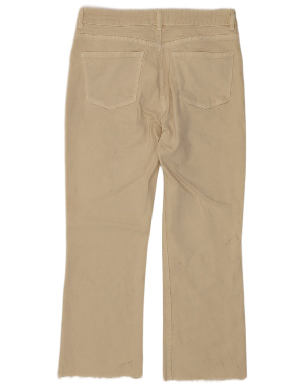 Женские укороченные прямые джинсы Zara EU 42, большие W32 L25, бежевый хлопок