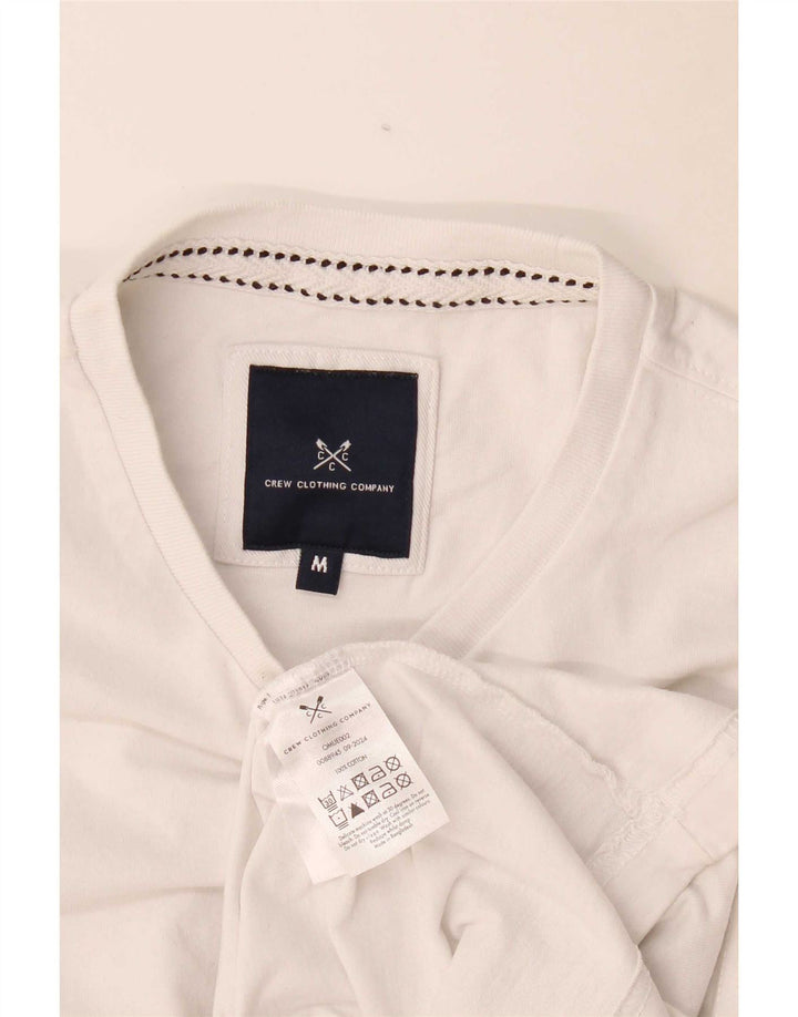 Crew Clothing Мужская футболка из белого хлопка среднего размера