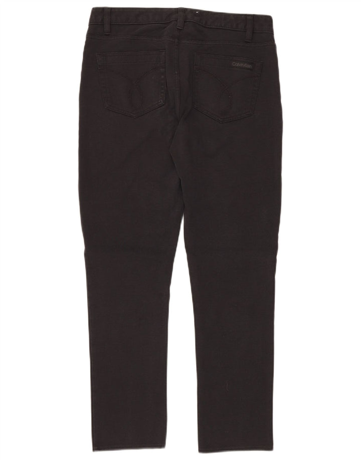 Женские прямые повседневные брюки CALVIN KLEIN США 10, средние W30 L28, черные