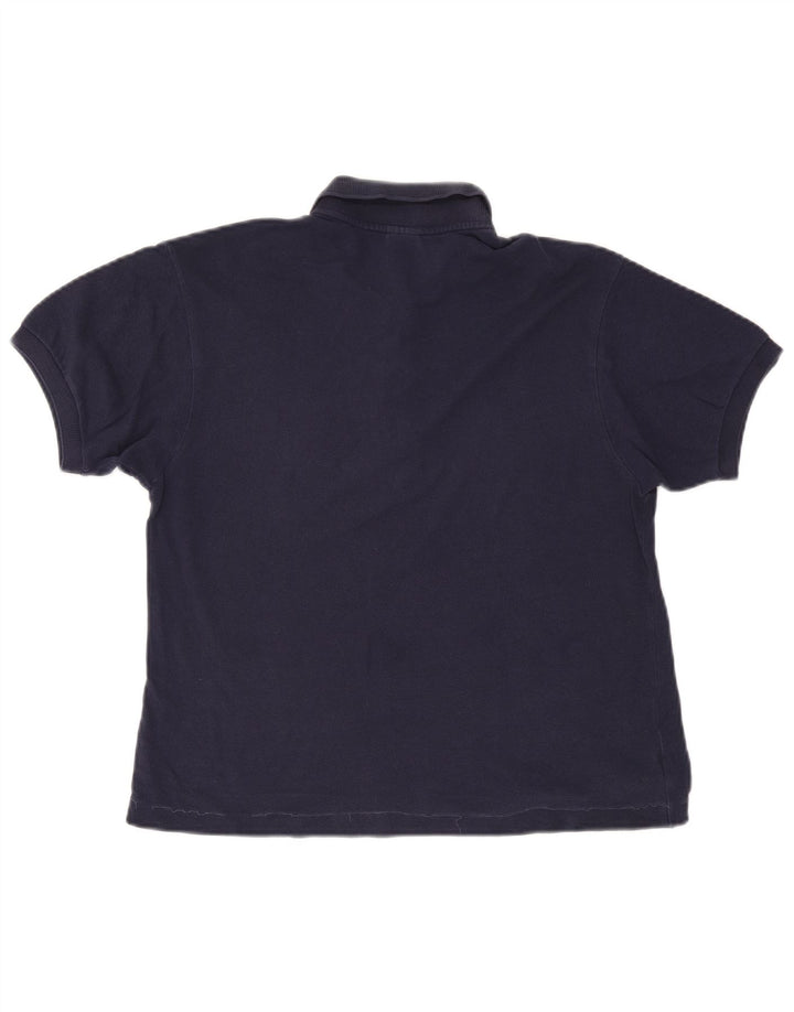 LACOSTE Womens Polo Shirt Size 42 Large Navy Blue Cotton