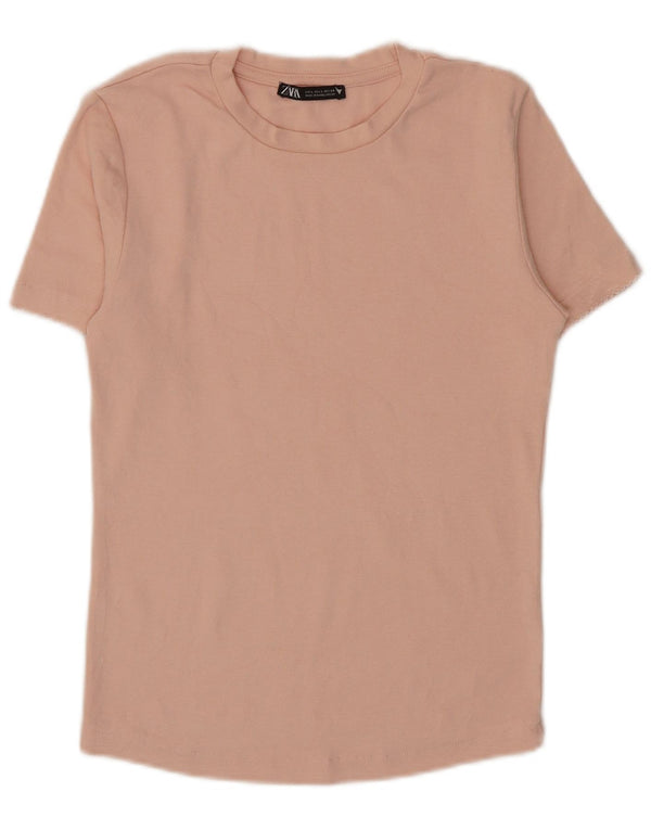 Женская футболка Zara Top UK 14, большая розовая