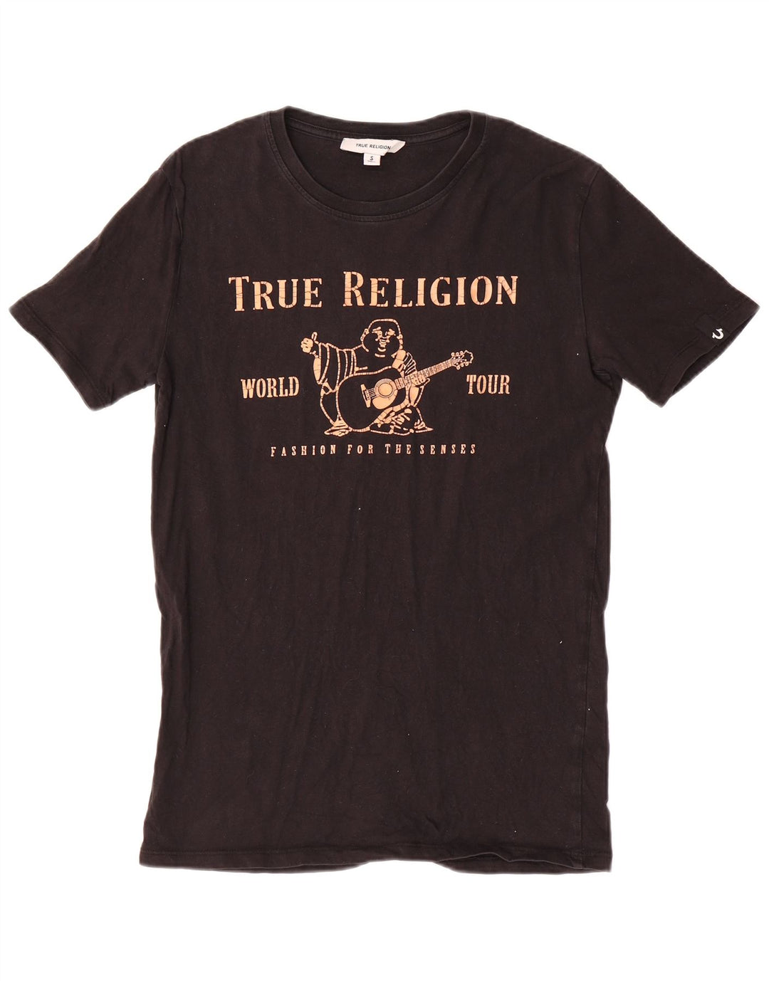 Мужская футболка с рисунком True Religion, маленький черный хлопковый топ