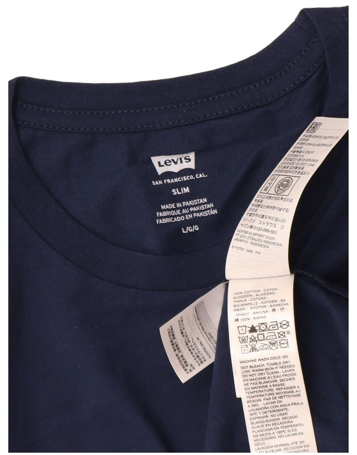 Мужская тонкая футболка Levi's, большой темно-синий хлопок