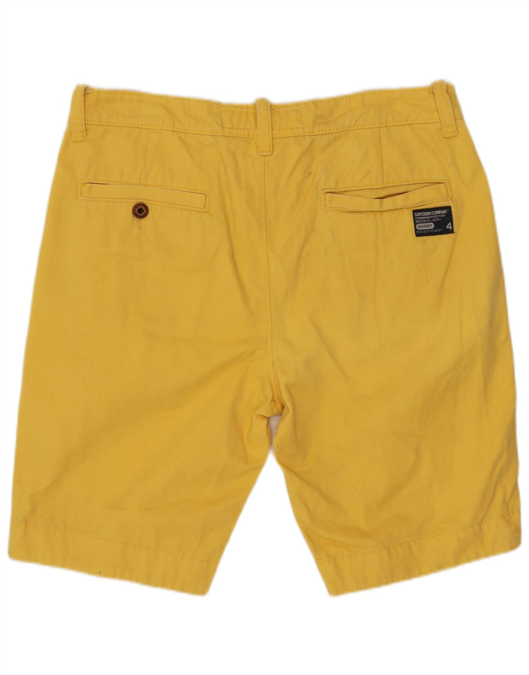 SUPERDRY Мужские шорты чинос среднего размера W32 Желтый хлопок