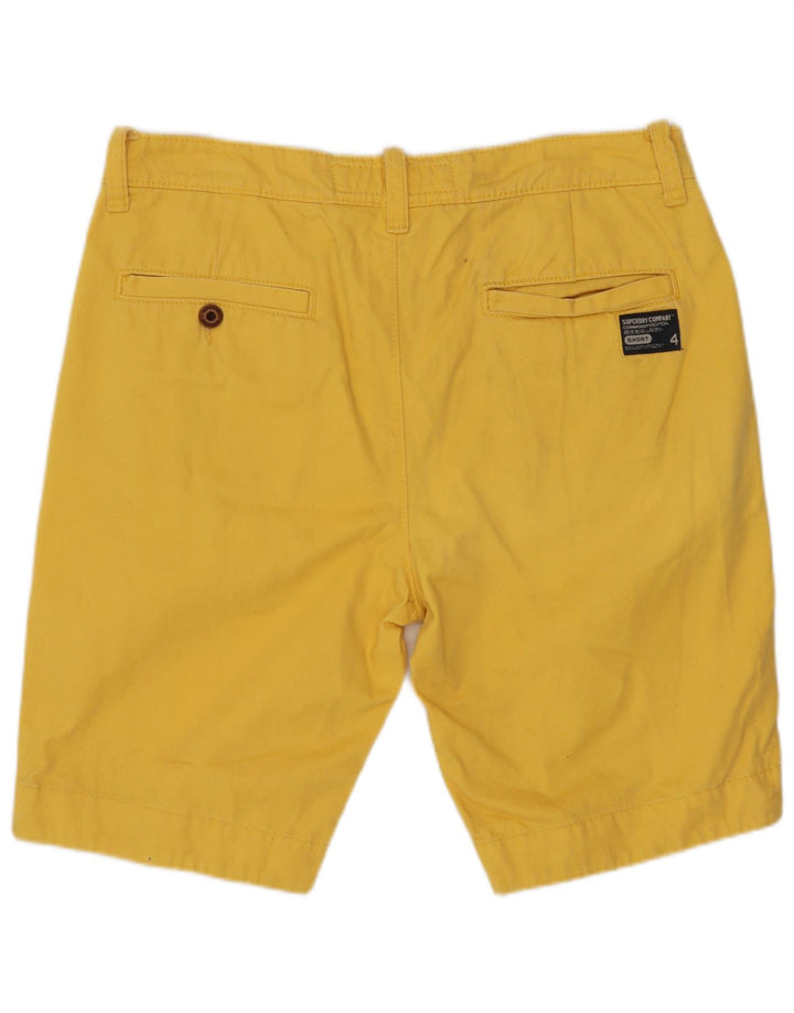 SUPERDRY Мужские шорты чинос среднего размера W32 Желтый хлопок