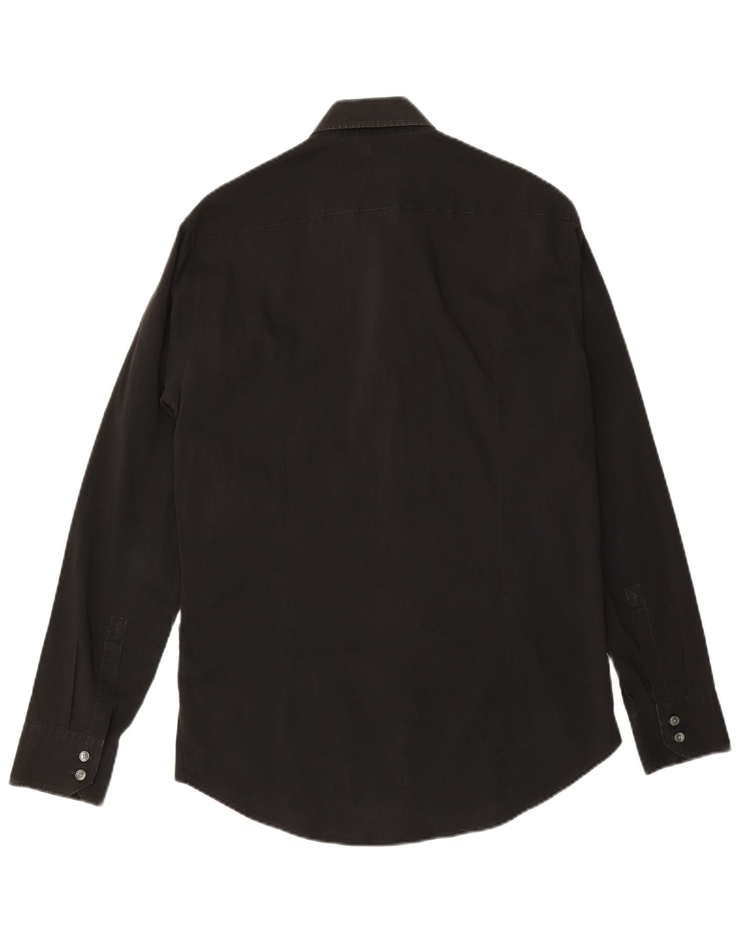 Мужская рубашка приталенного кроя HUGO BOSS, размер 41/42, большая, черная, хлопок