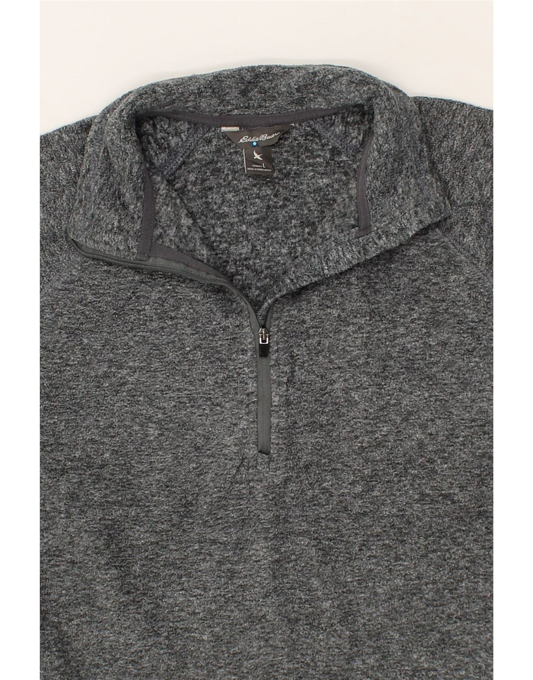 EDDIE BAUER Womens Zip Neck Fleece Jumper UK 16 Large Grey Polyester Vintage Eddie Bauer and Second-Hand Eddie Bauer from Messina Hembry 