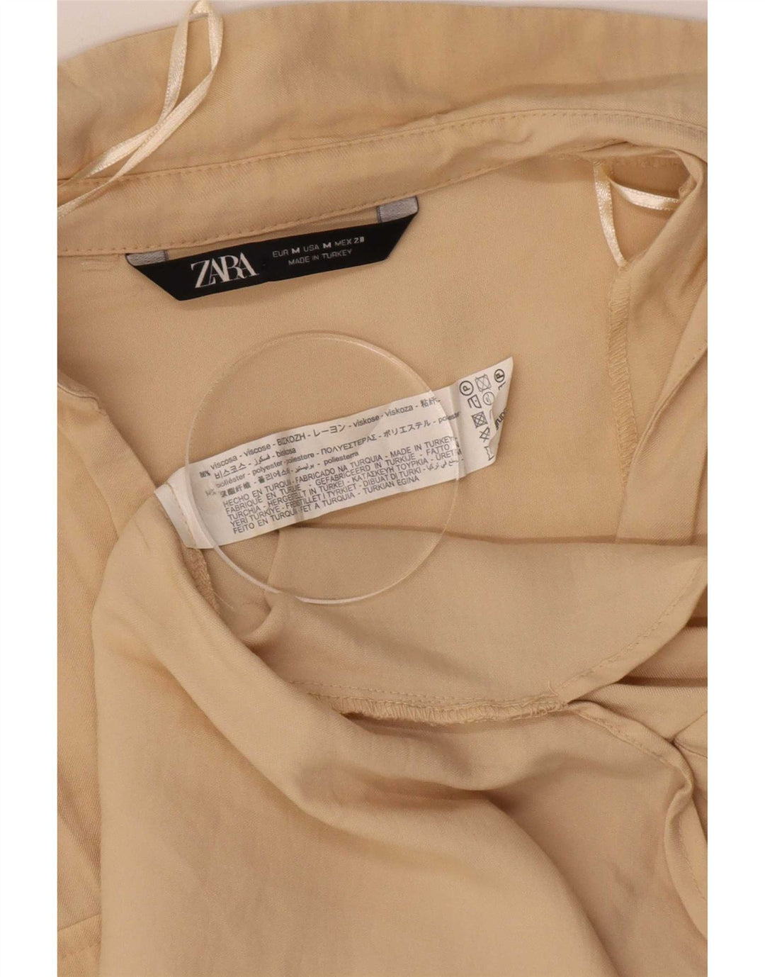 Рубашка женская Zara UK 14, средний бежевый, вискоза