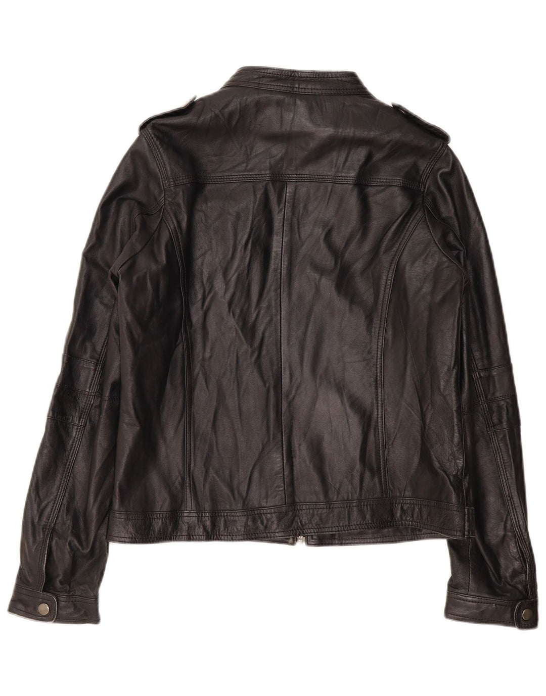 Женская базовая кожаная куртка-гонщик PIMKIE UK 16, большая черная кожа