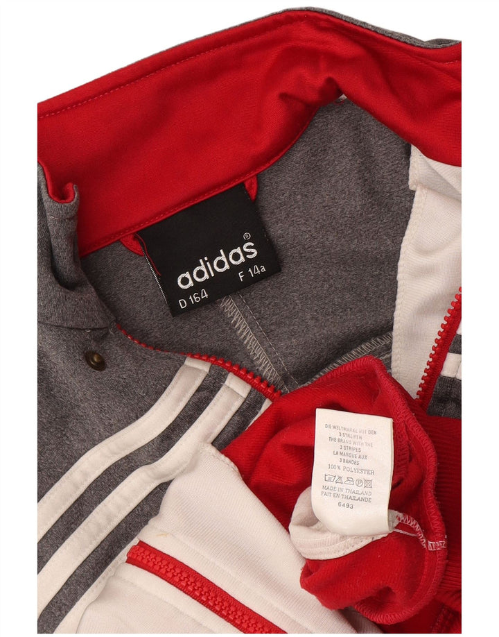 Спортивный костюм Adidas для мальчиков 13–14 лет Серый полиэстер с цветными блоками