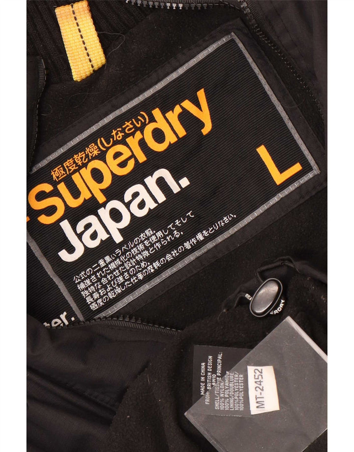Мужская ветровка с капюшоном Superdry UK 40, большая черная нейлоновая куртка