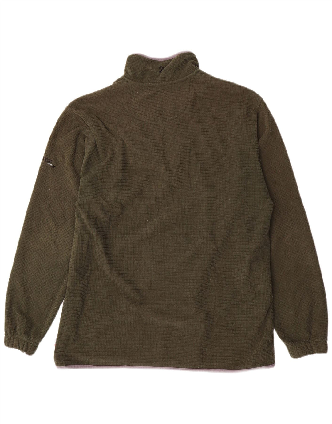 IZOD Mens Zip Neck Sweatshirt Jumper Medium Khaki Polyester