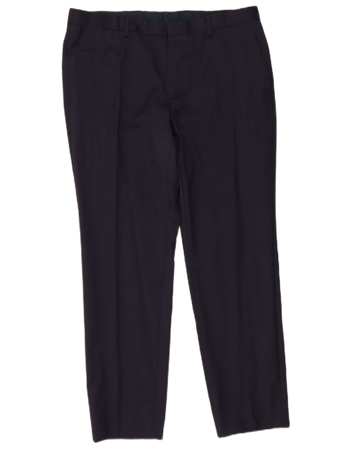 Мужские узкие брюки Hugo Boss W36 L30 темно-синие, шерсть