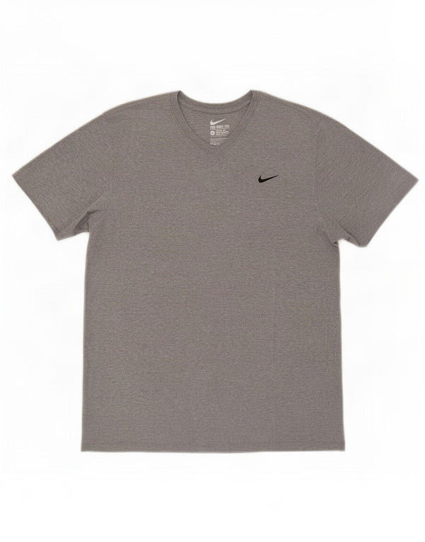 Мужская футболка спортивного кроя Nike, большой серый хлопок с крапинками