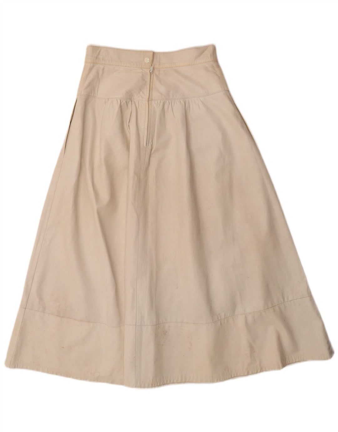 Винтажный женский кожаный комплект из 2 юбок UK 12 Medium W26 Off White