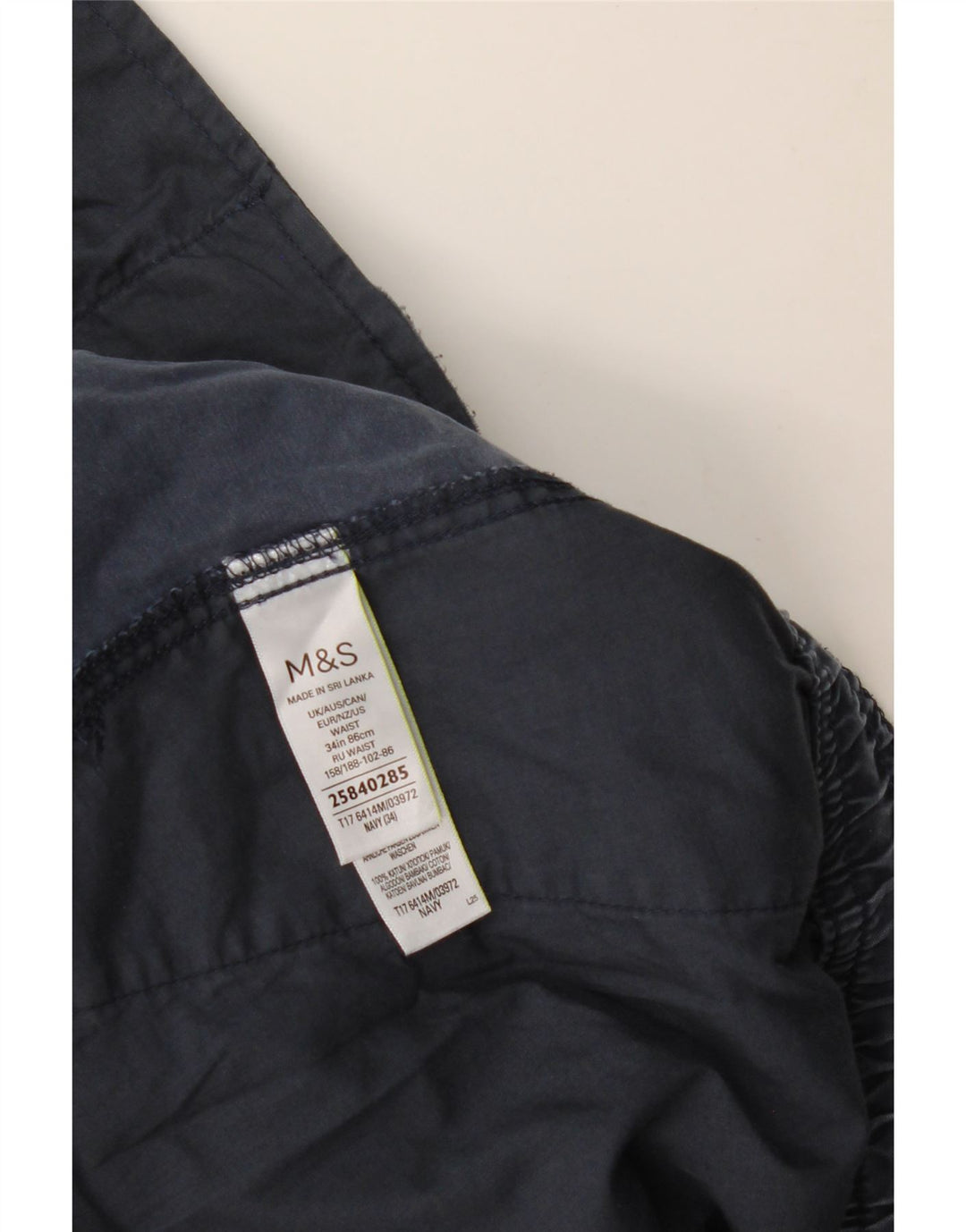 Мужские шорты карго MARKS & SPENCER W34, большие, темно-синие, хлопок
