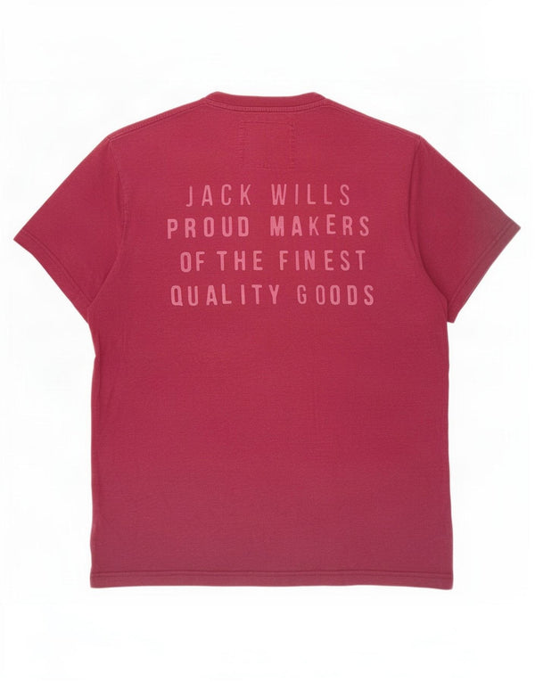 Мужская футболка с рисунком Jack Wills, большой бордовый хлопок