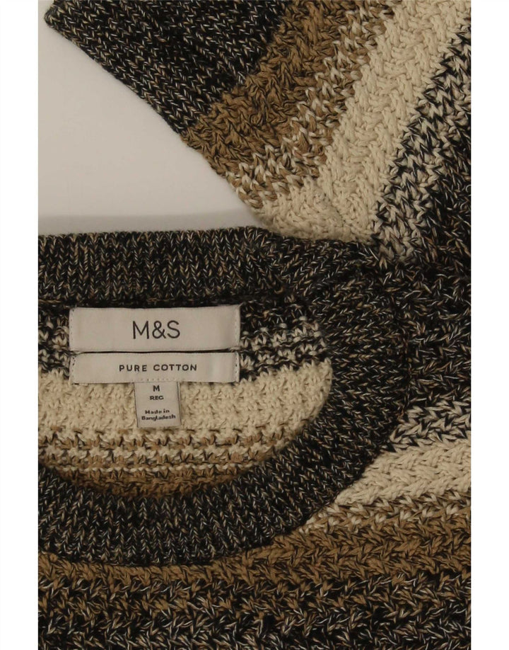 Мужской джемпер с круглым вырезом Marks & Spencer, средний разноцветный в полоску