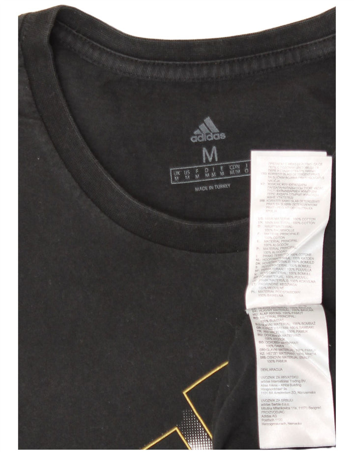 Мужская футболка с рисунком Adidas Top Medium Black Cotton