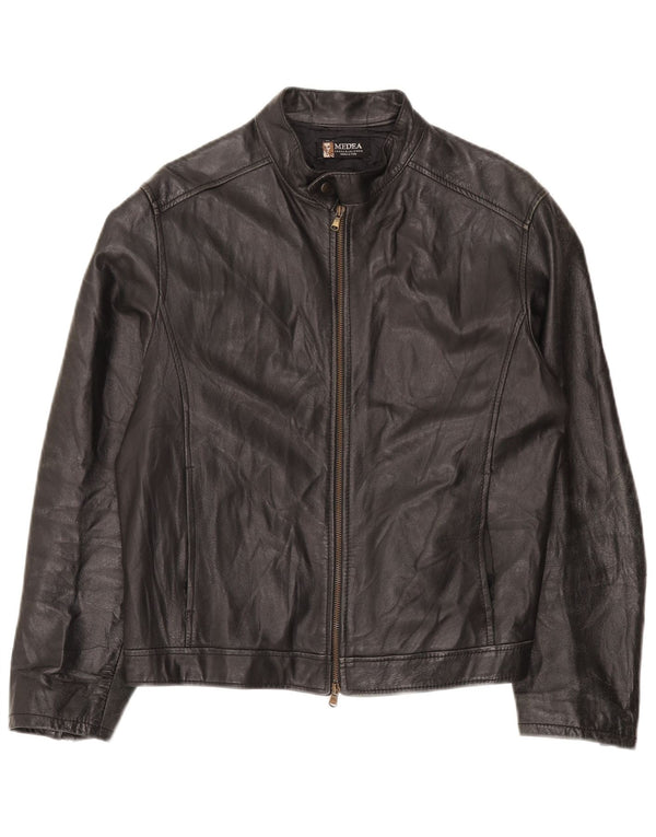 Винтажная мужская кожаная куртка IT 48 Medium Black Leather