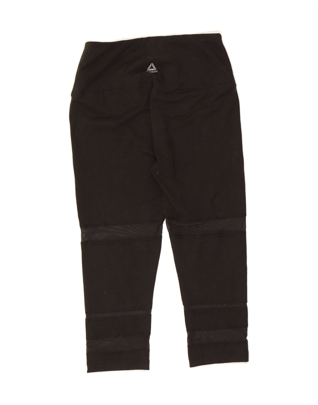 REEBOK Womens Capri Leggings UK 10 Small  Black Striped Polyester Vintage Reebok and Second-Hand Reebok from Messina Hembry 