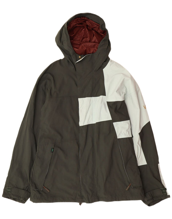 Мужская ветровка VANS с капюшоном UK 40, большой нейлон цвета хаки с цветными блоками