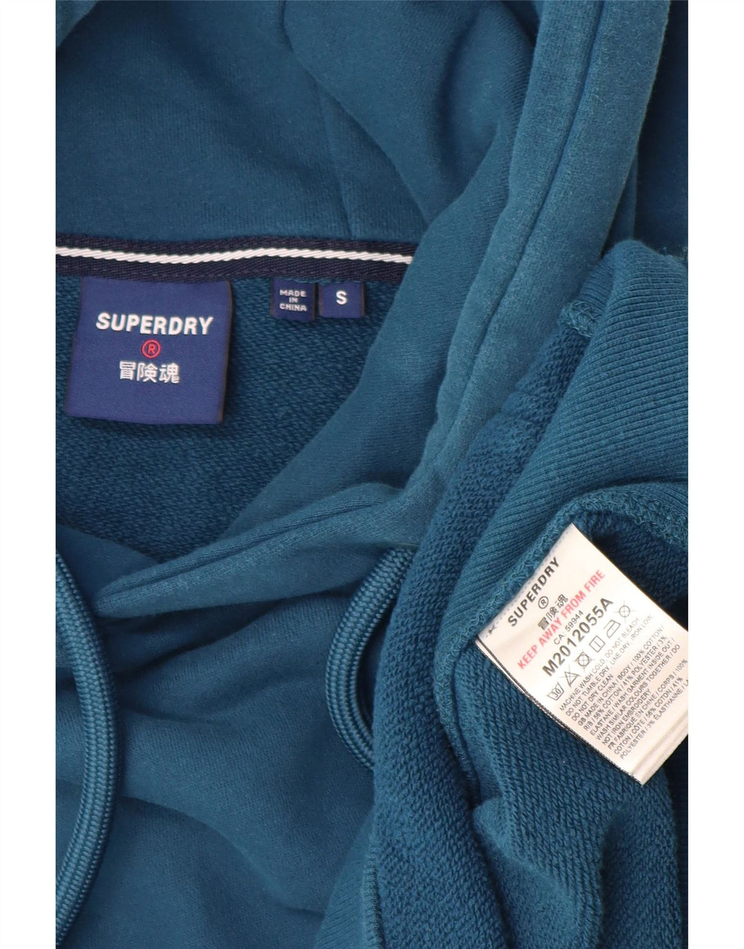 SUPERDRY Мужской джемпер с капюшоном с рисунком, маленький синий, хлопок