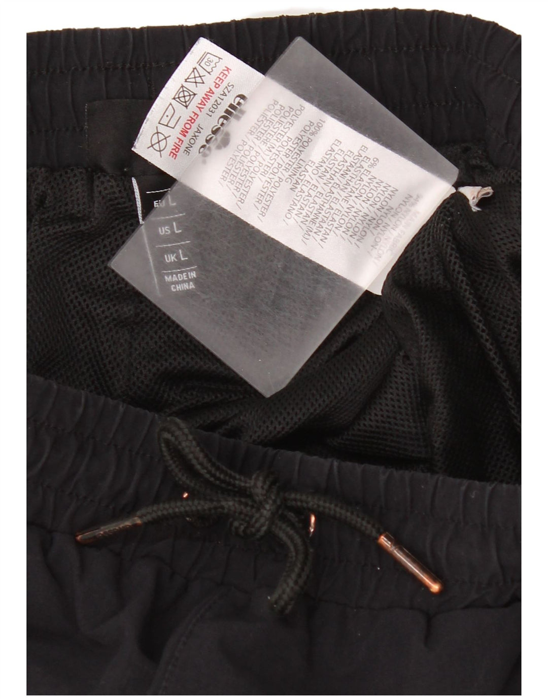 Мужские спортивные брюки-карго Ellesse, джоггеры, большой черный нейлон