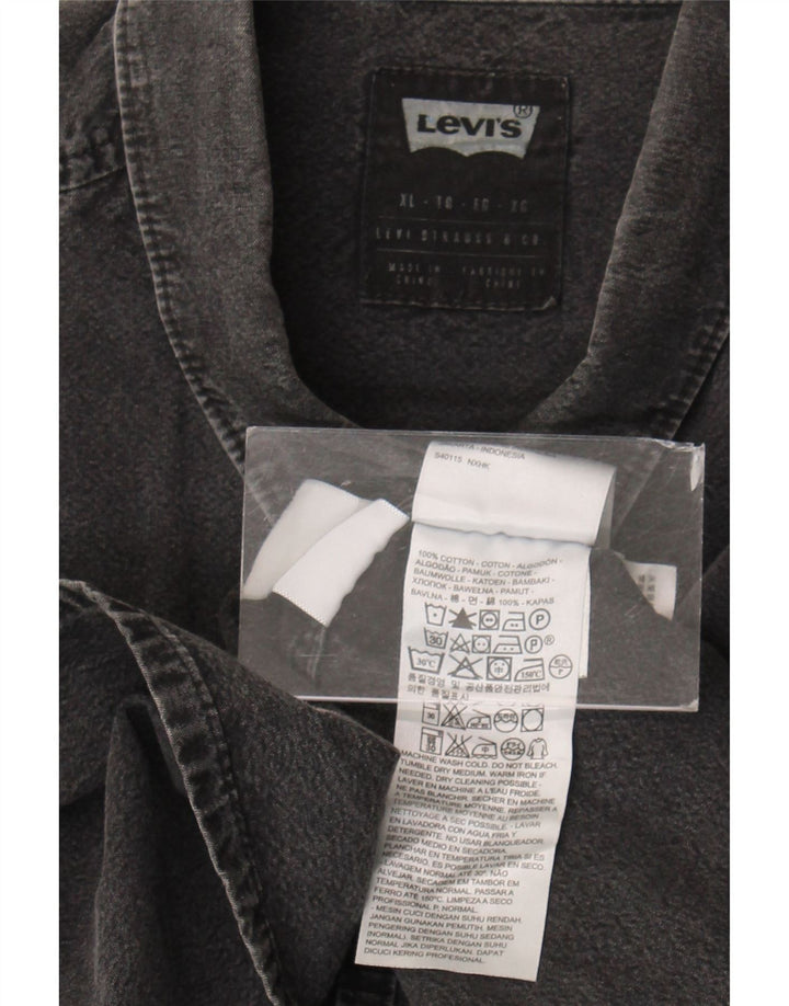 Мужская джинсовая рубашка Levi's XL, серая, хлопок