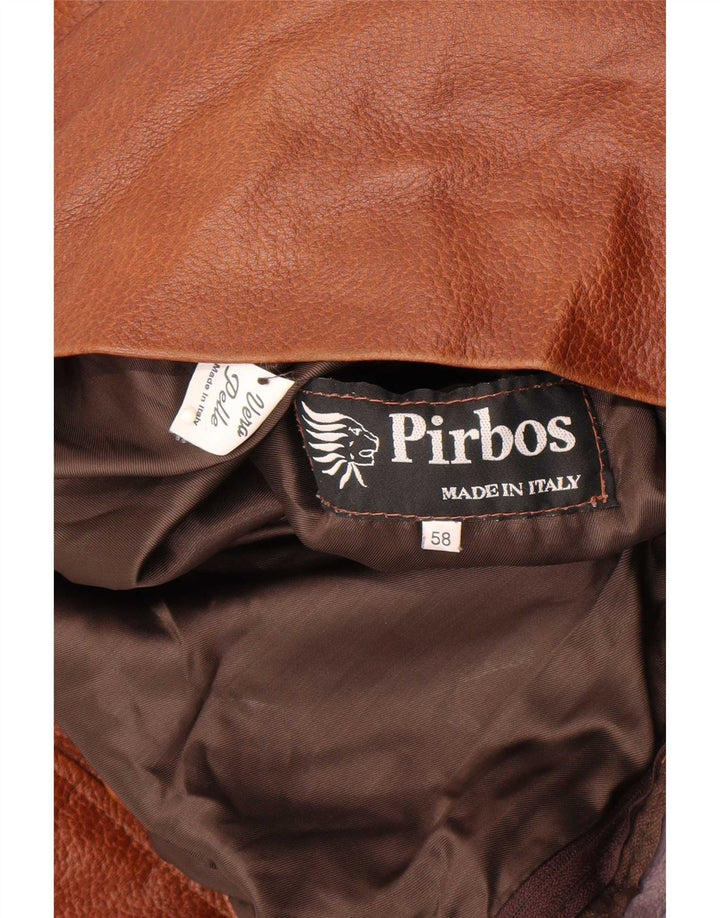 Куртка мужская кожаная Pirbos IT 58 4XL Коричневая