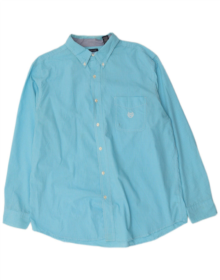 Мужская рубашка Chaps Easy Care XL, синяя клетка, хлопок