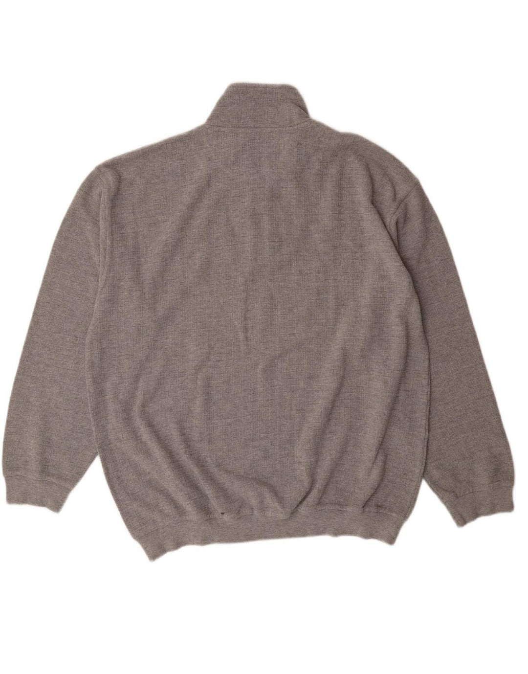 COTTON REPUBLIC Mens Zip Neck Jumper Sweater Large Grey Cotton
