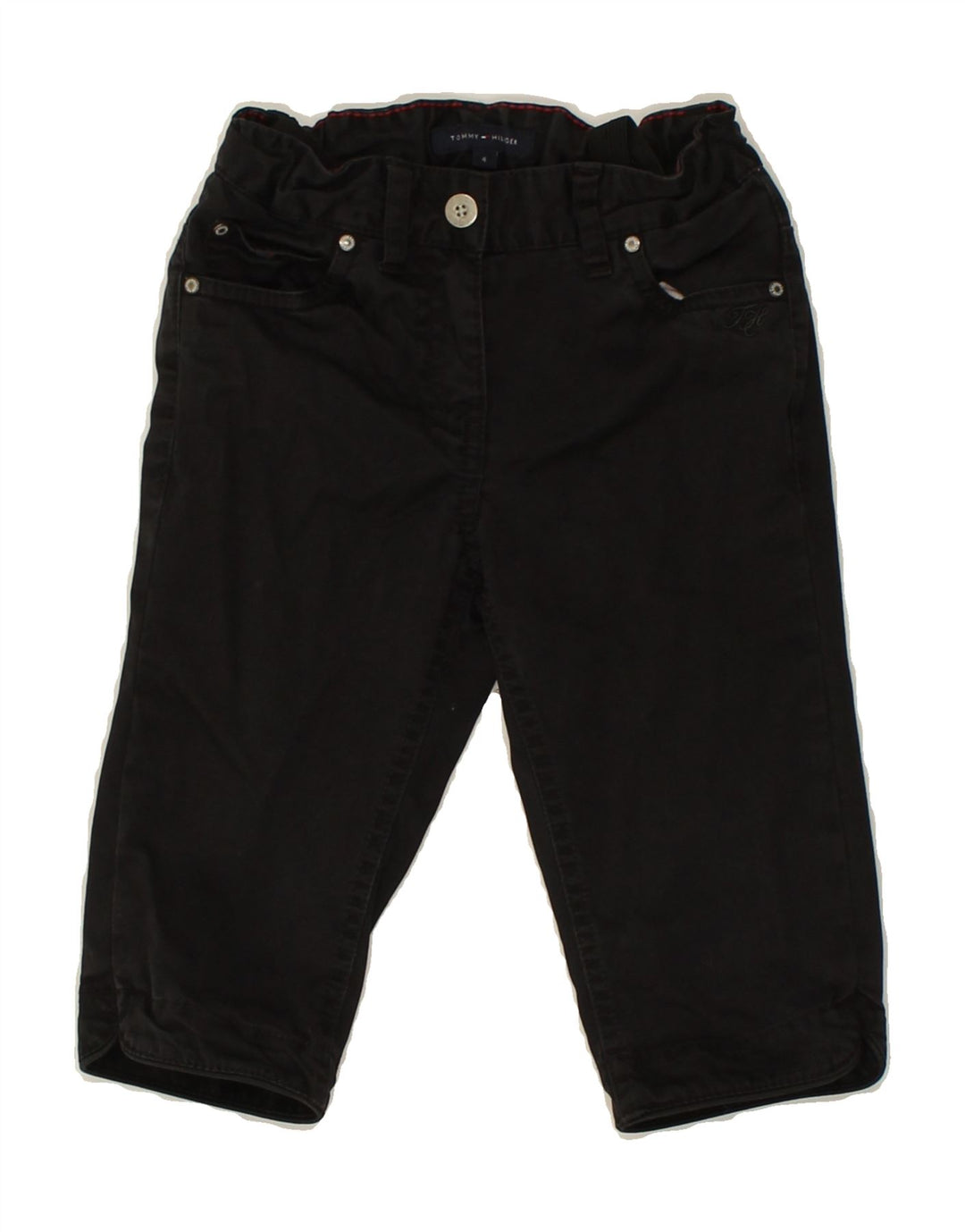 TOMMY HILFIGER Girls Straight Casual Trousers 3-4 Years W22 L10 Black | Vintage Tommy Hilfiger | Thrift | Second-Hand Tommy Hilfiger | Used Clothing | Messina Hembry 