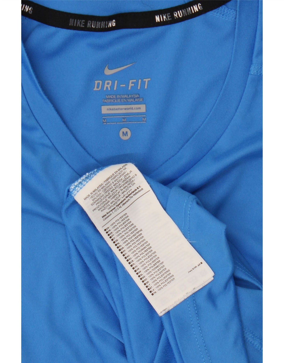 Мужская футболка Nike Dri Fit, средний синий полиэстер