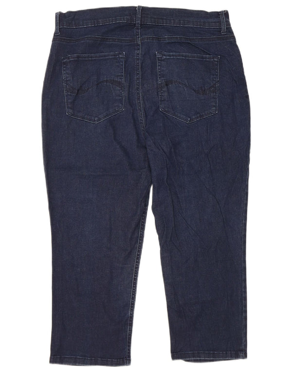 Женские джинсы-капри свободного покроя LEE с высокой талией США 16 2XL W34 L21 Темно-синие