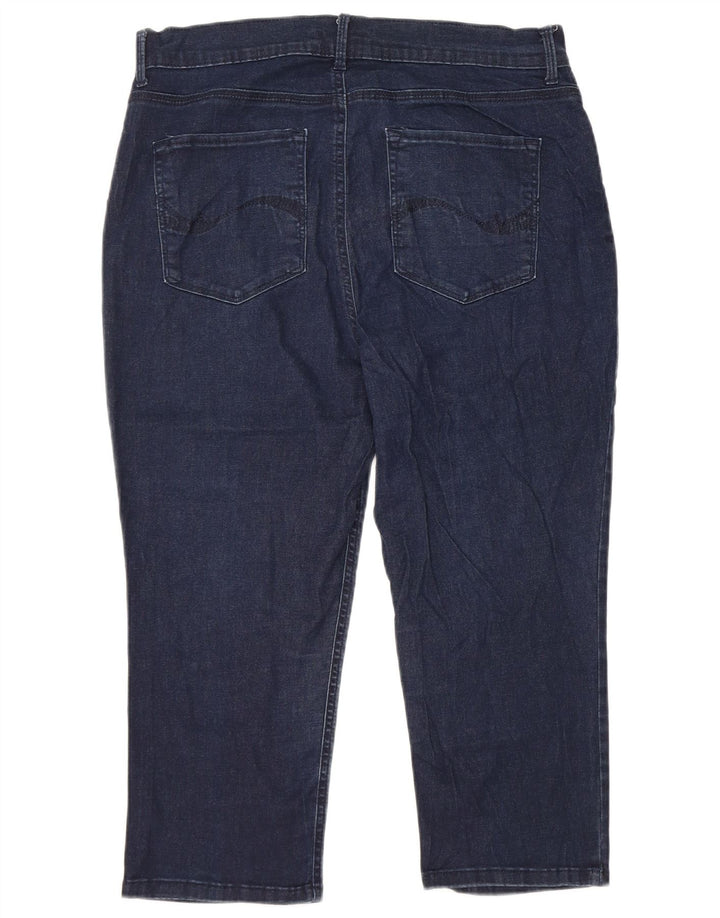 Женские джинсы-капри свободного покроя LEE с высокой талией США 16 2XL W34 L21 Темно-синие