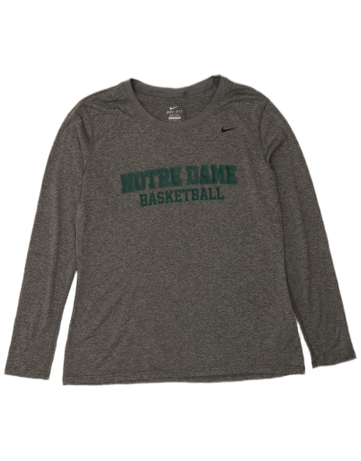 Женские кроссовки Nike Dri Fit с длинным рукавом и графикой UK 16, большие серые крапинки