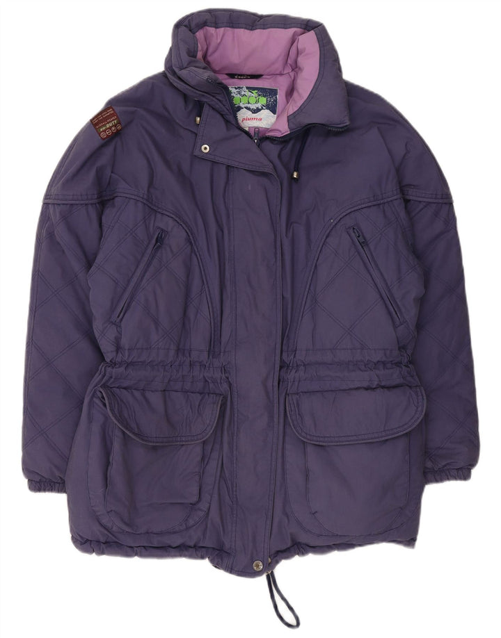 Женская стеганая куртка оверсайз DIADORA UK 10, маленькая, темно-синяя, полиэстер