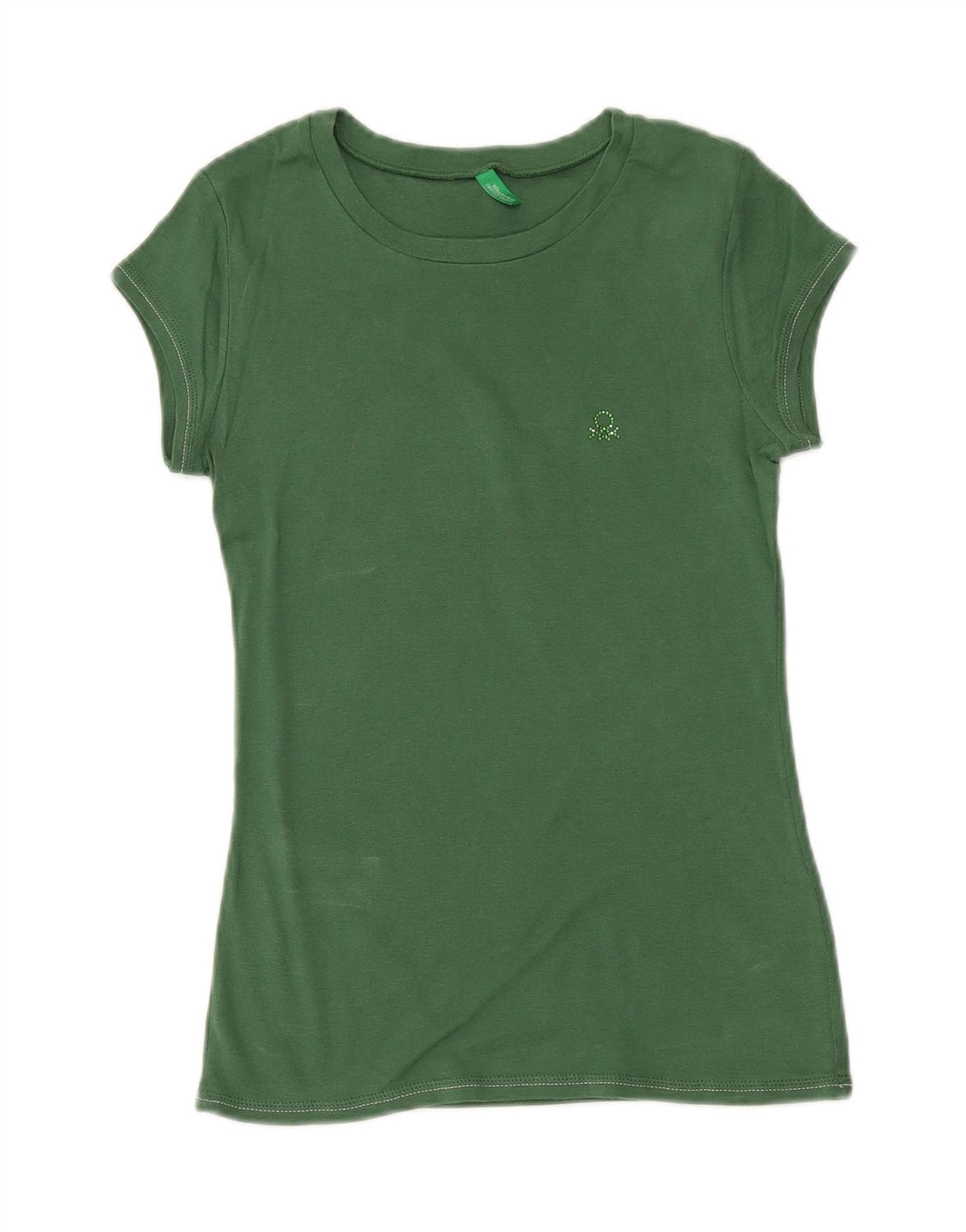 BENETTON Womens T-Shirt Top UK 12 Medium Green